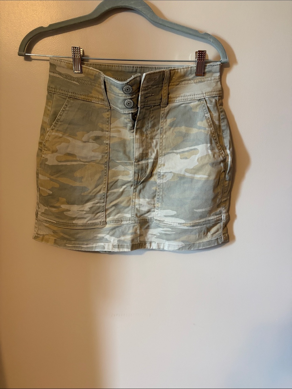 Express High-Rise Camo Mini Skirt